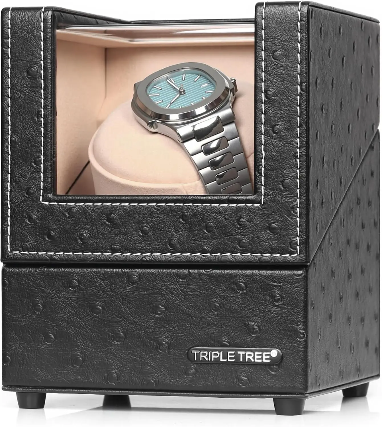 Quiet Automatic Watch Winder with Japanese Motor, 4 Rotation Modes, Plush Pillow for Men and Women