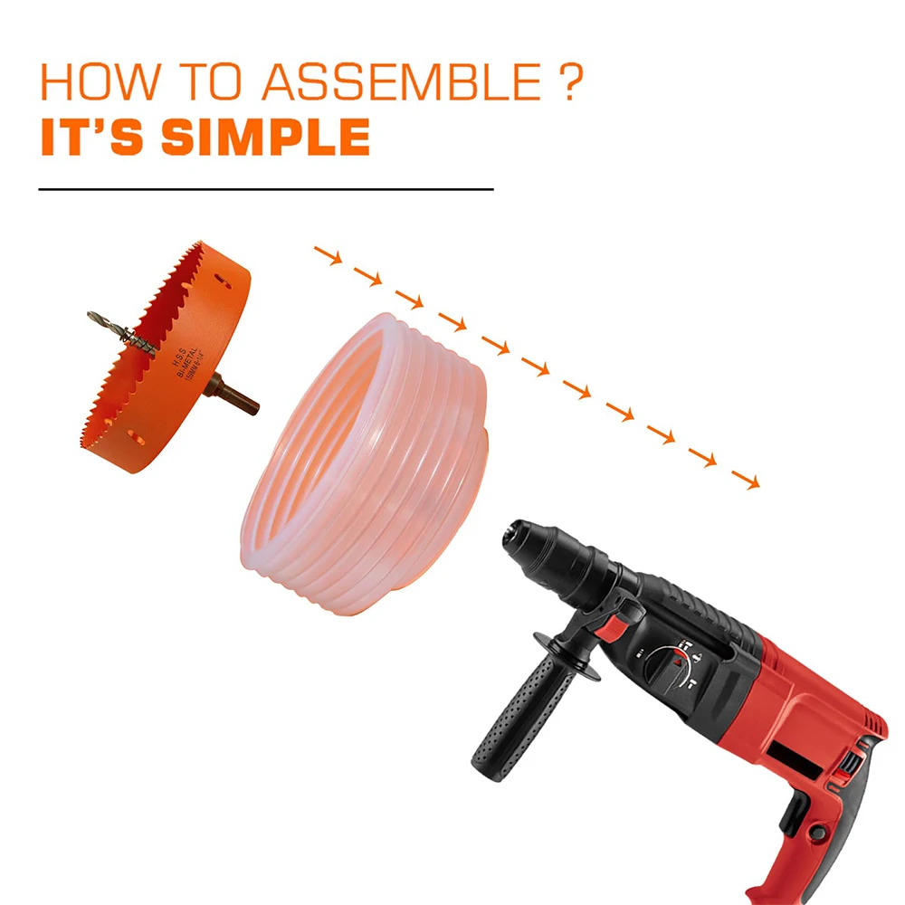 Piła otworowa, miska na kurz do wbudowanego oświetlenia Piła otworowa 6-1/4 cala Łapacz kurzu z bimetalowym drewnem i metalu Piła otworowa do płyt kartonowo-gipsowych