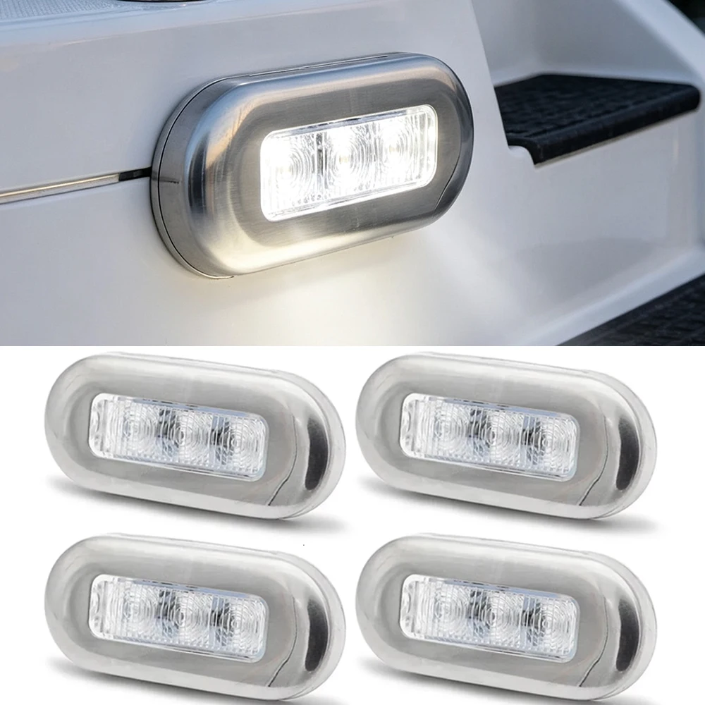 1/4PCS Marine Boat LED Courtesy Light White 12V 2000-4000k Cabin Deck Gangway Stair Tail Lamp Waterproof Yacht Accessories
