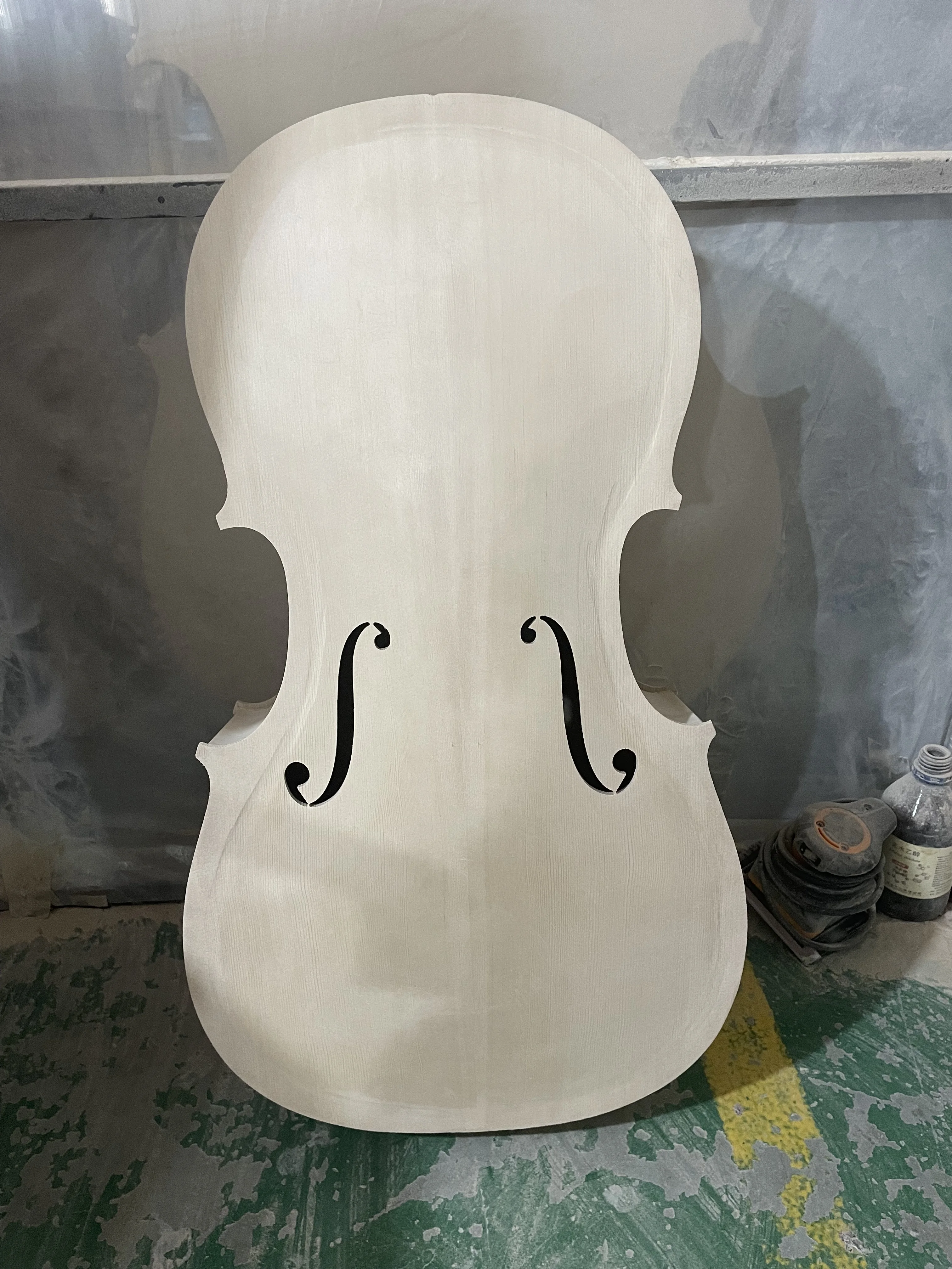 Semi Finished Cello Body and Neck Unfinished Maple Back Side,Spruce Panel,White Cello,1/4-4/4 Cello,Embryo Stradi Model,Handmade