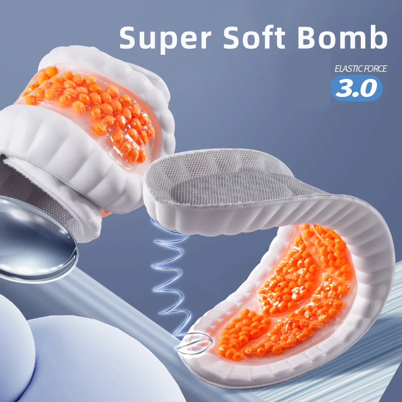 NAFOING plantillas deportivas de espuma viscoelástica con cojín de aire de palma completa, plantillas suaves absorbentes de golpes, esponja de