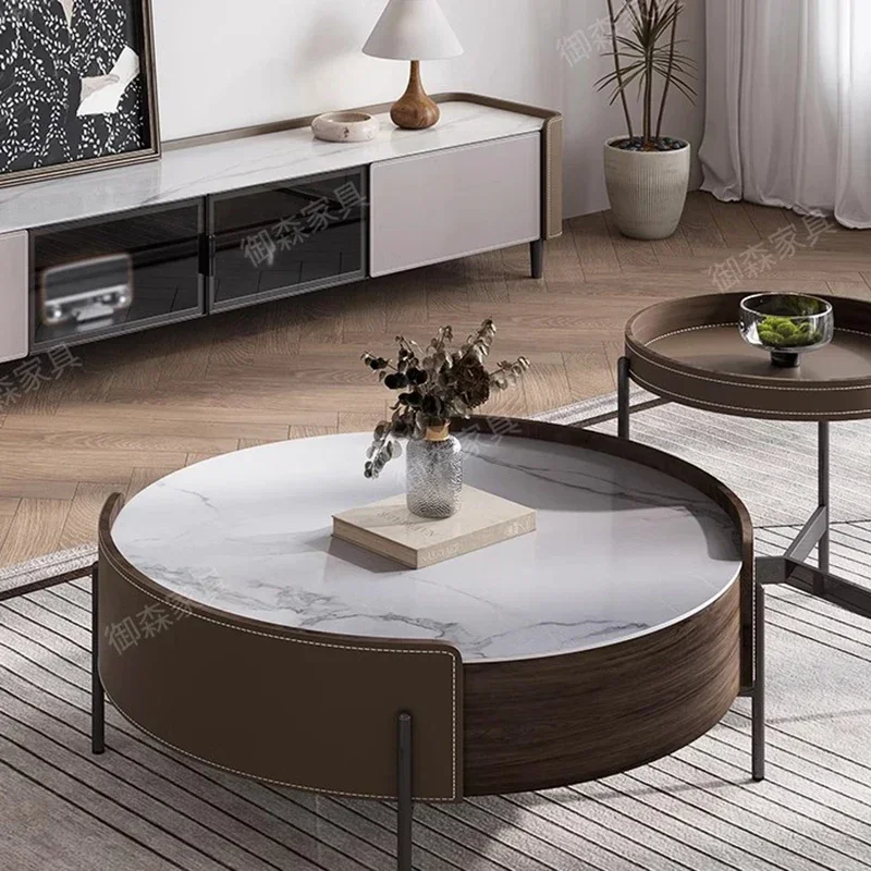 Dining Salon Luxury Coffee Table Desk Round Mid Century Modern Coffee Table Accent Set Mesa Auxiliar Salon Replica Furniture