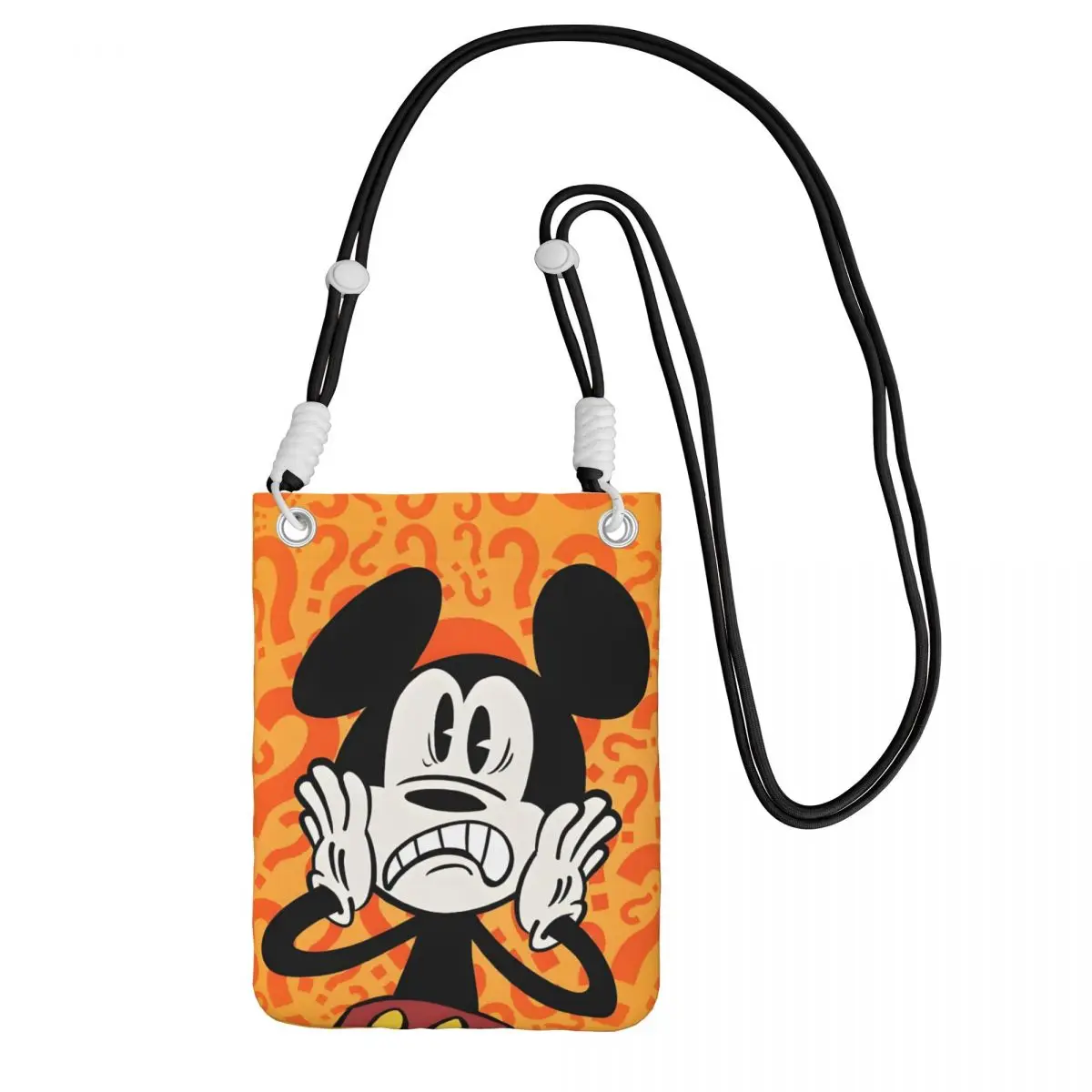 

Custom Casual Mickey Mouse Mobile Phone Bag Women Men Cute Cartoon Shoulder Crossbody Bag For Travel Detachable Shoulder Strap