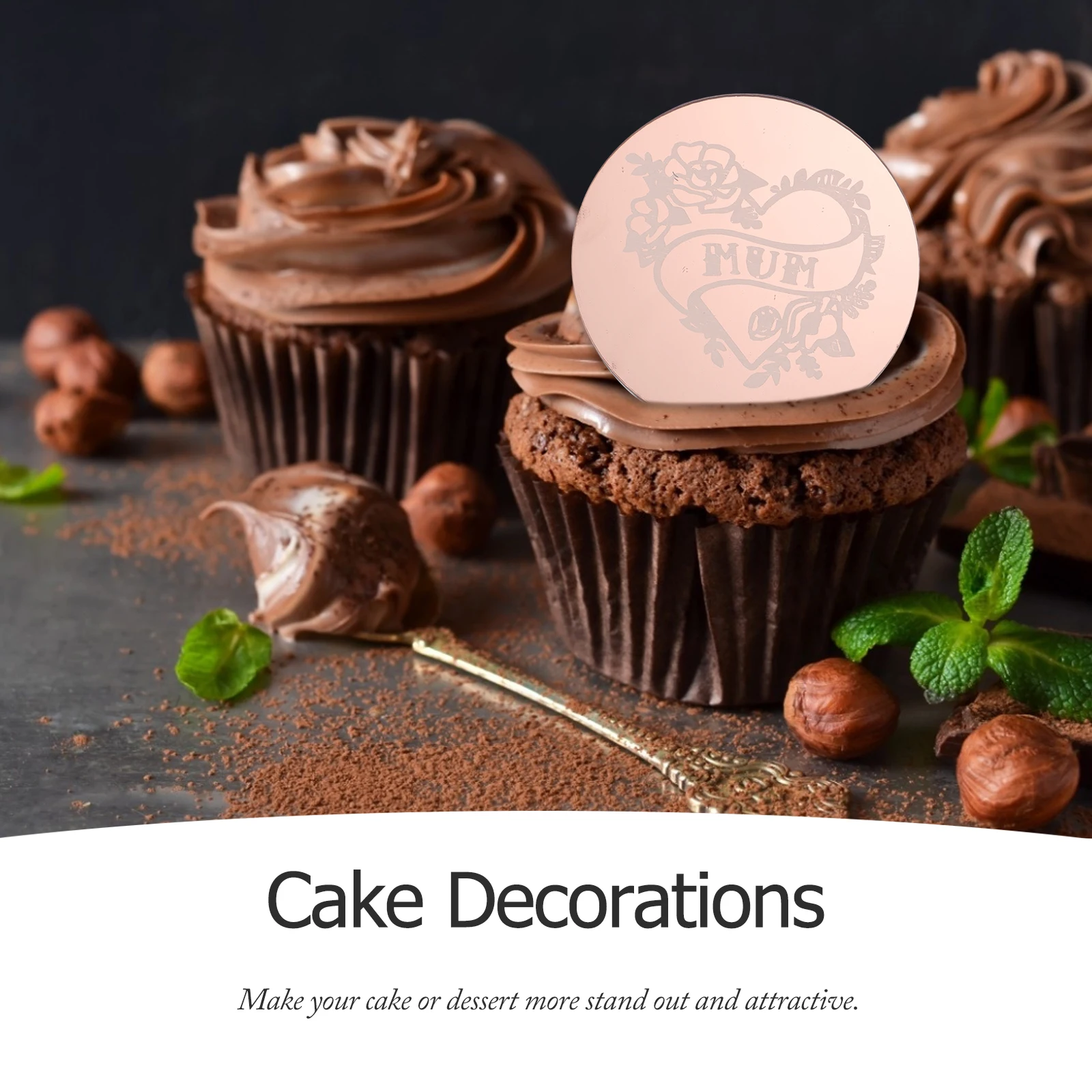 

20 Pcs Cupcake Toppers Happy Mother’s Day Paper Decorations Acrylic Material Woman Cakecup