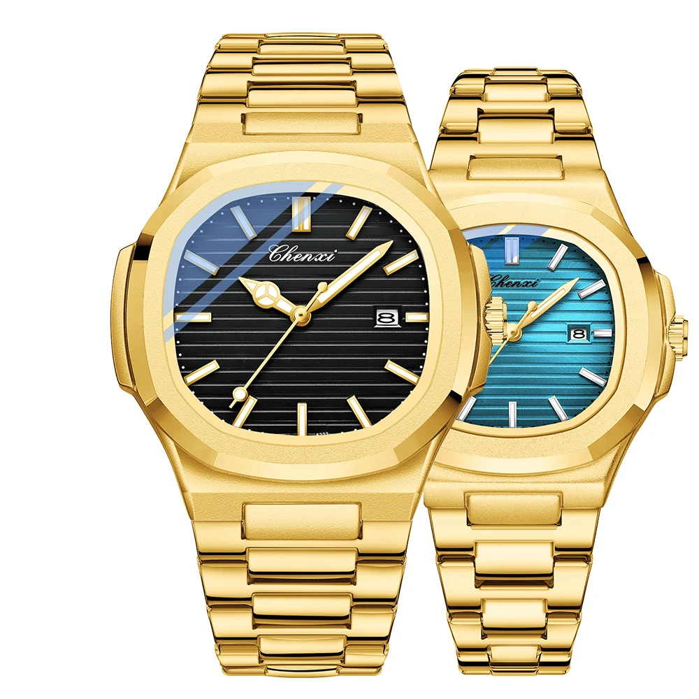 CHENXI Fashion Luxury Gold Watches For Men Women Waterproof Luminous Quartz Couple Watch Couples Gifts