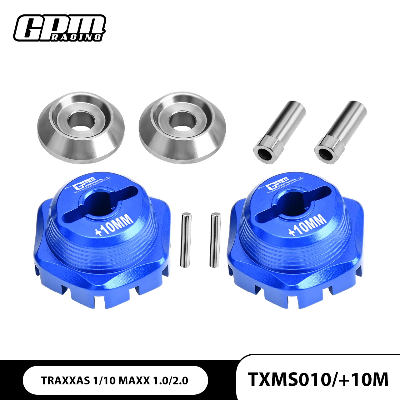

GPM Aluminum Wheel Hub Hex (+10Mm) For TRAXXAS 1/10 4Wd Maxx Monster Truck