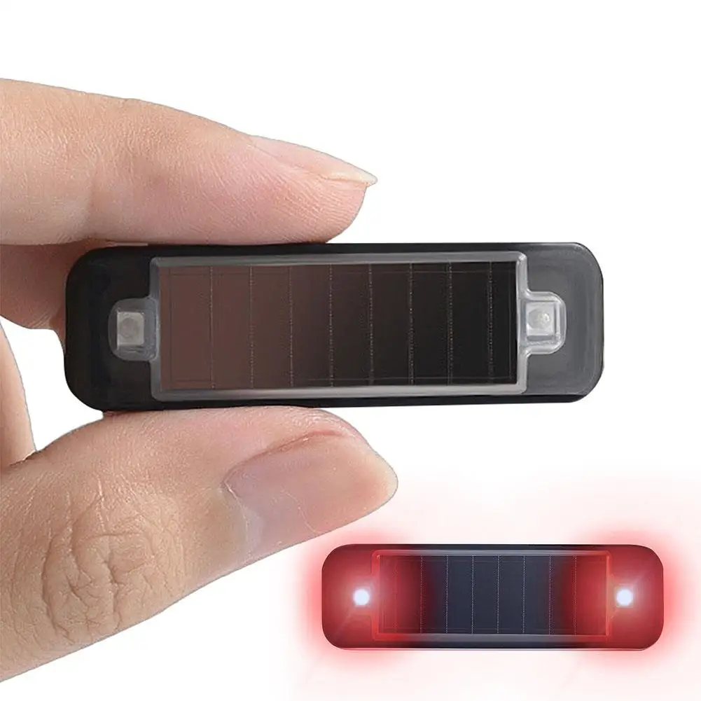 Mini LED Solar Power Car Warning Light Night Security Simulated Alarm Wireless Anti-Theft Caution Lamp Flashing Dummy Alarm Lamp