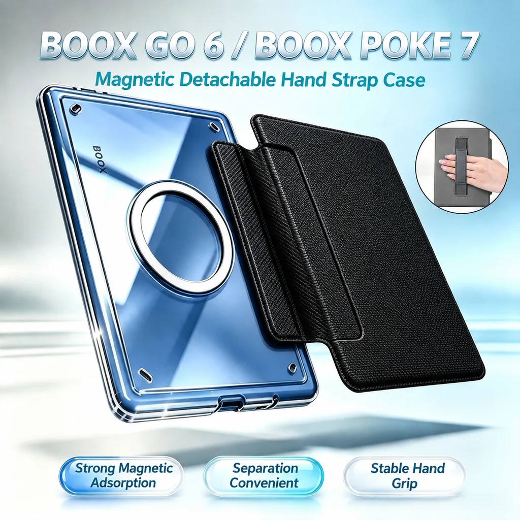 For Funda Onyx Boox Go 6 Gen 2 Case Handle Smart Cover Detachable Acrylic Back Boox Poke 7 Pro 6 6s 5 5s 6 inch Protective Coque