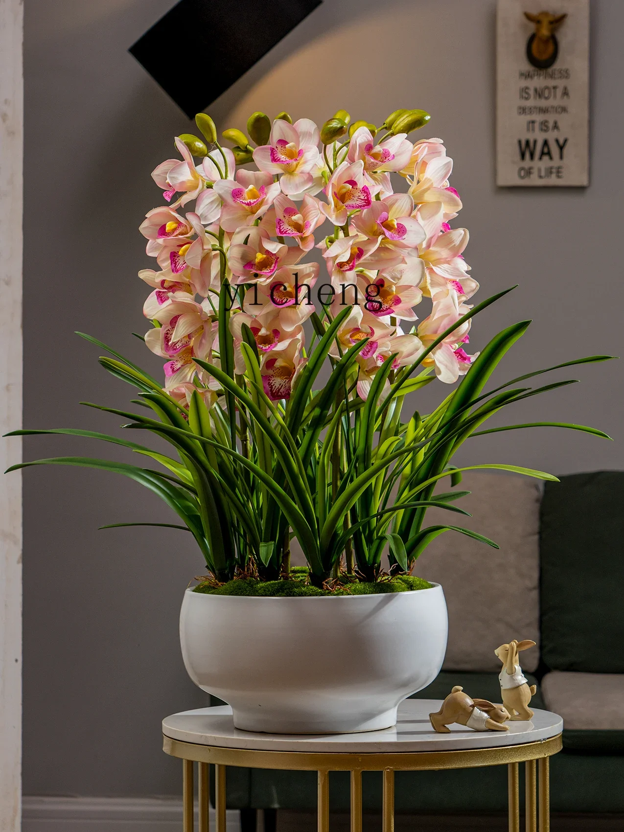 XL Cymbidium simulated flower arrangement fake flower indoor living room dining table flower arrangement bonsai decoration