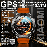 2026 New GUHUAVMI Men Military Grade Smart Watch GPS 10ATM Waterproof LED Flashlight 730mAh Battery Bluetooth Call Smartwatches