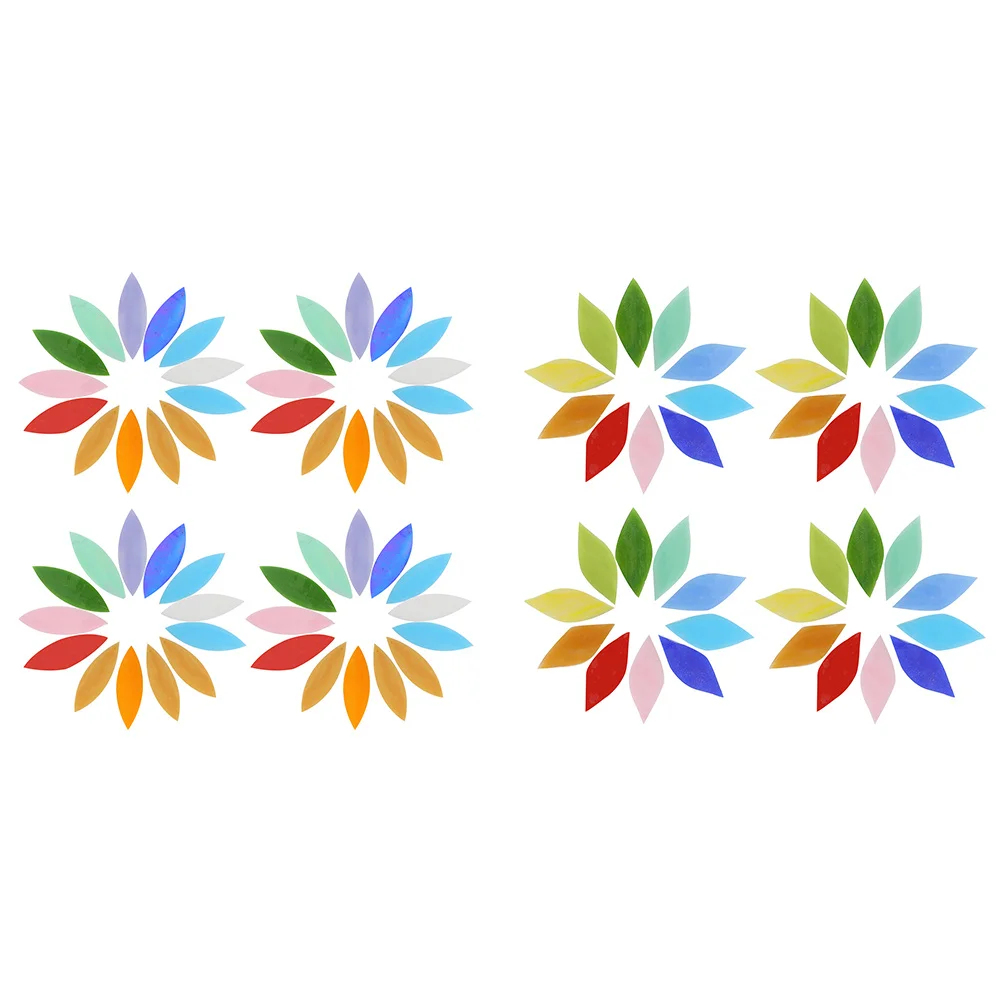 70 قطعة قطع زجاجية على شكل ورقة شجر فسيفساء عالية الجودة لوازم حرفية ذاتية الصنع زينة يدوية بلاط زجاجي فني لكوب إطار الحائط