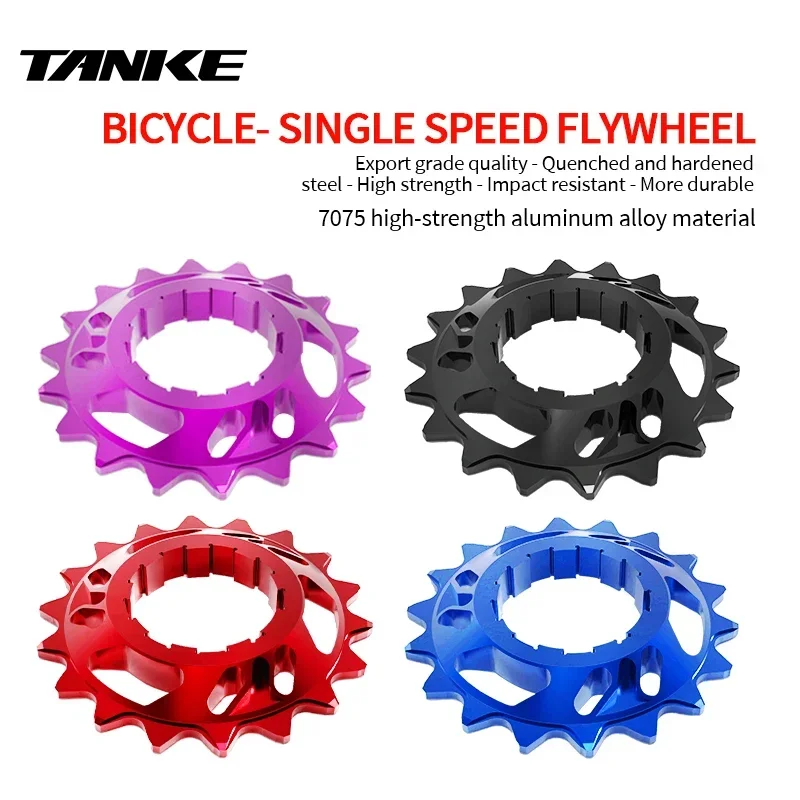 TANKE-Single Speed Flywheel Conversion Kit,18T,Cassette Cog,MTB Road Bike Sprocket for Freewheel Chain,7075 aluminum alloy CNC