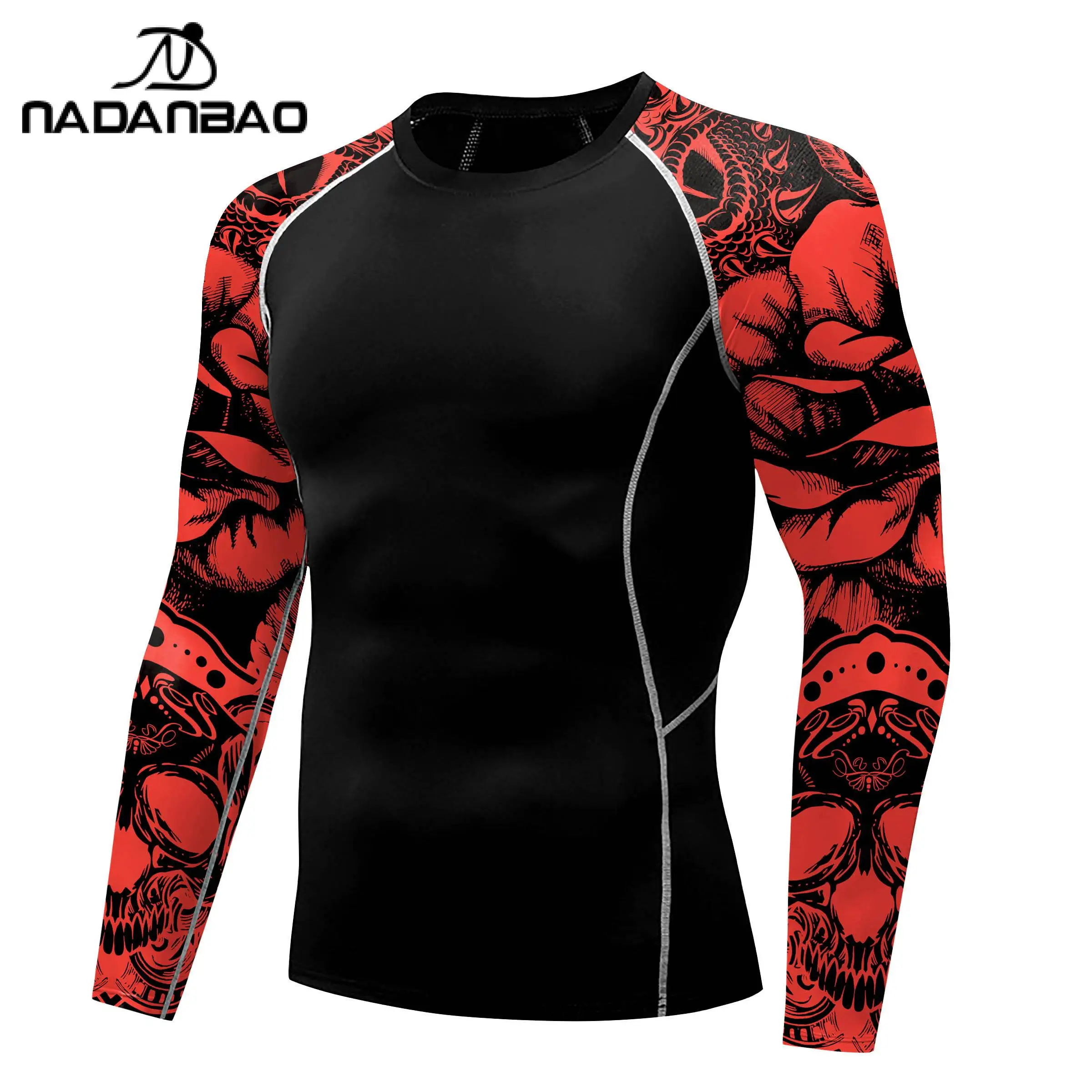 Nadanbao Men Fashion Surfing Wetsuit Quick Drying Fitness Swimsuits T-Shirt Beach Party Swimwear Surfing Beachwear Top Clothes