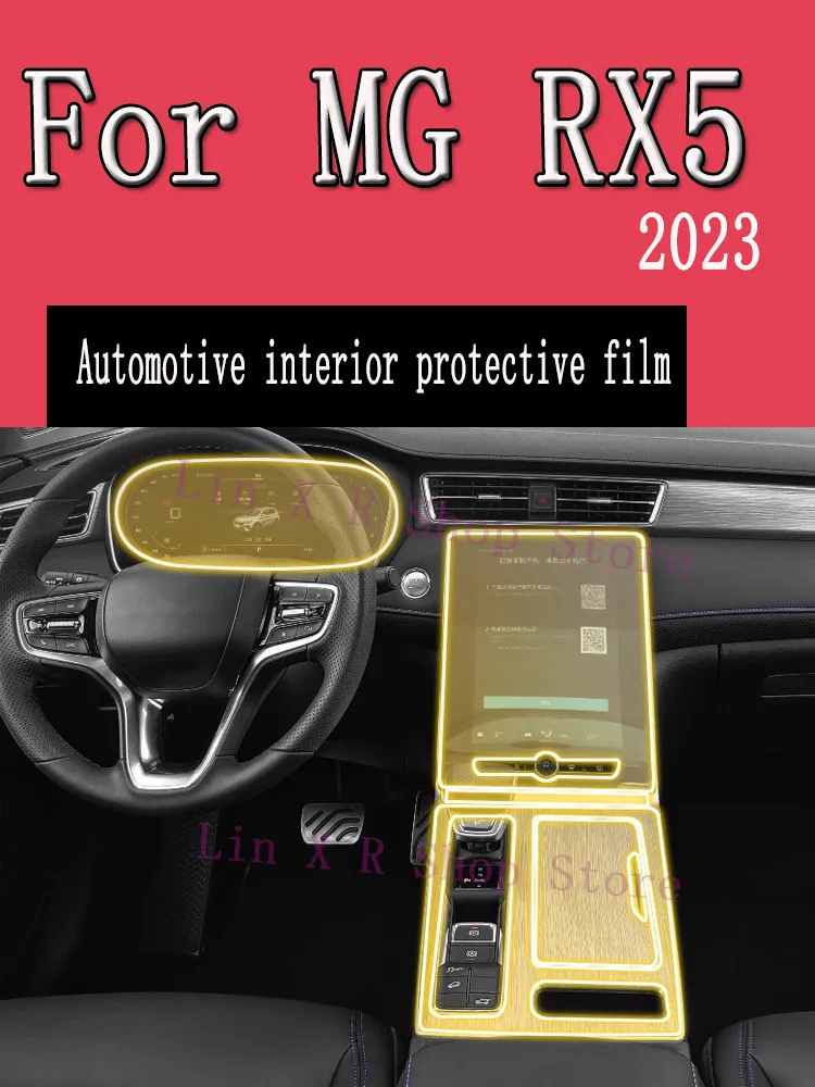 For MG ROEWE RX5 2023  Navigation Center Console Gear Panel Screen TPU Car Interior Protective Film Anti-Scratch Sticker