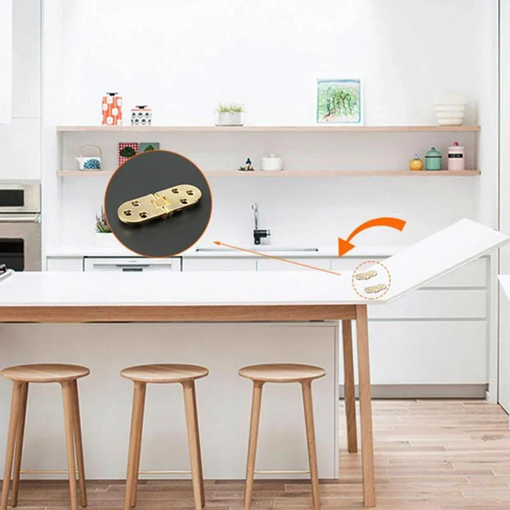 Porte a cerniera 1 X addensate per tavoli pieghevoli 180 ° controsoffitto pieghevole 1 pz 2mm 78*29mm oro nero in lega di zinco
