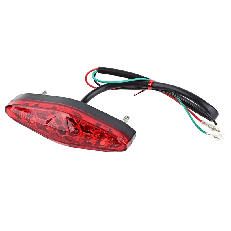 Universal Motorcycle Brake Rear Stop Running Tail Light 15 LED ATV Dirt Bike 12V Red