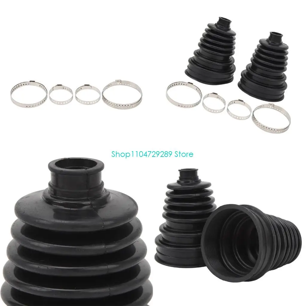 

D8KE 2-Pack Silicone CV Joint Boot with 4 Clamps -Flexible Dust Cover for