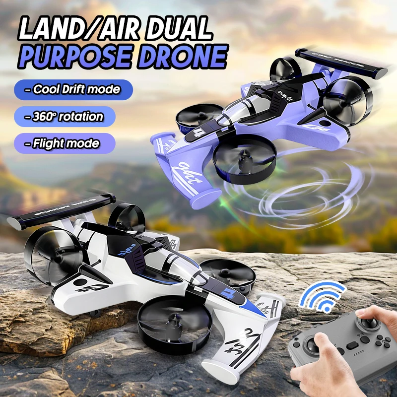 CZ04 2-IN-1 EPP Land-Air Dual-purpose RC Quadcopter & RC Stunt Drift Car 2.4G RC Airplane Toy Drone 360 Rotation for Adults Gift