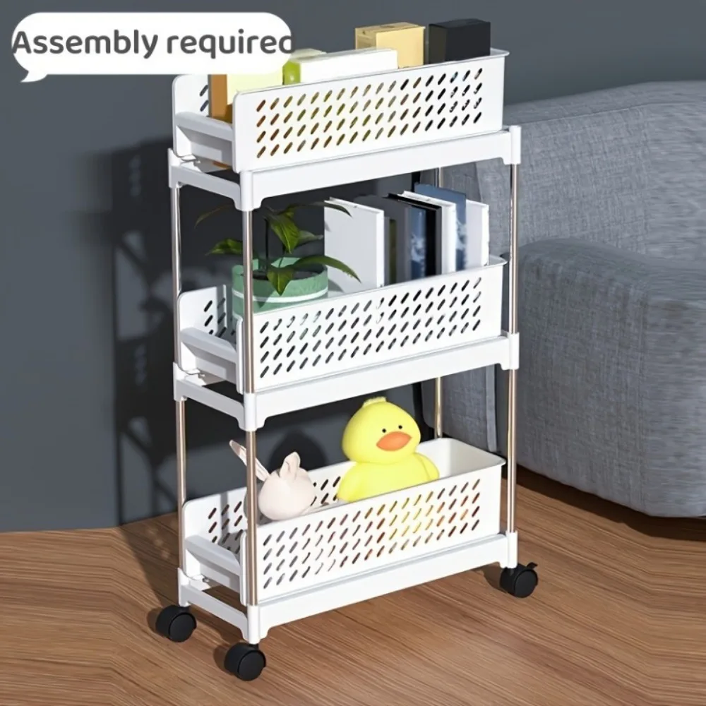 3-layers  Kitchen shelf cart bathroom cleat drawer shelf Bathroom floor storage rack