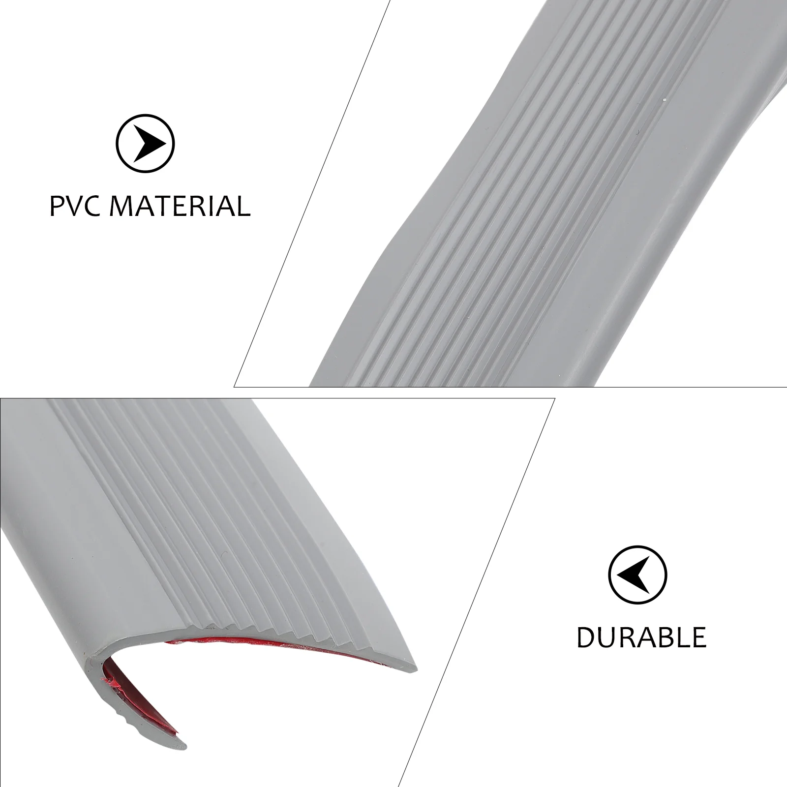 Tira antiderrapante para escadas, moldagem de borracha, passos de madeira, tapetes, nariz, vinil, protetores de pvc, preto, ao ar livre