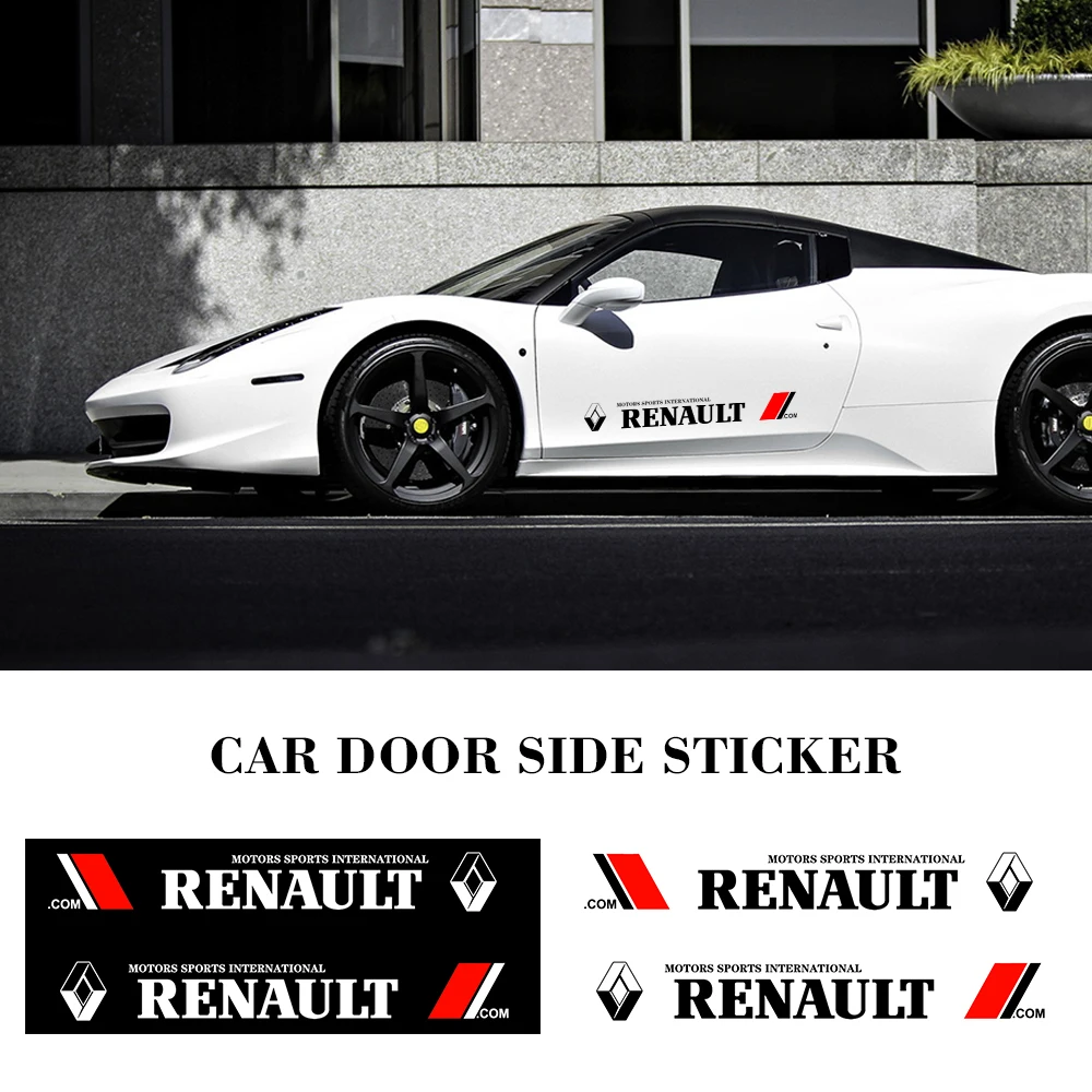 1 Pair Pack Body Decoration Decals Door Side Stickers Car Accessories For Renault Megane 2 3 Clio 4 Trafic Logan Captur Emblems