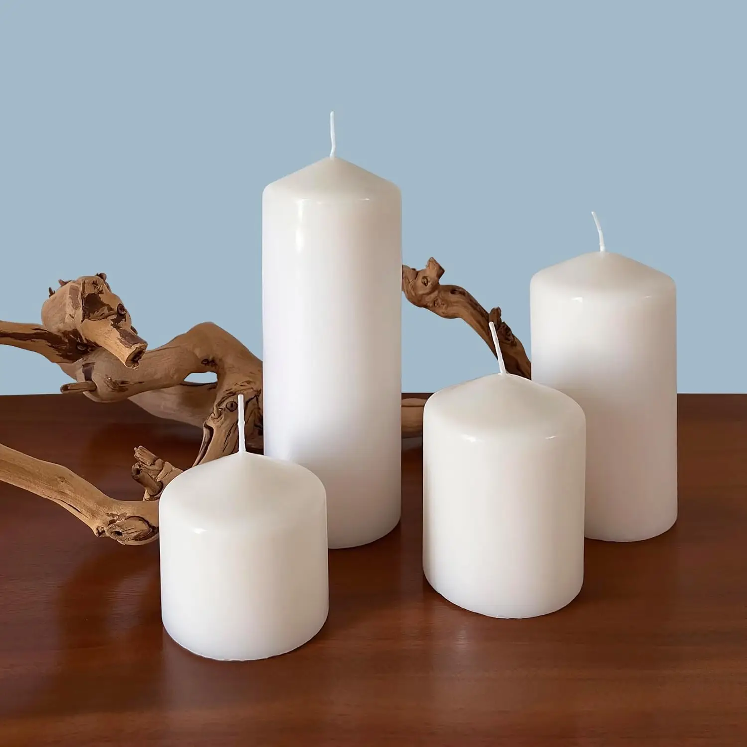1Pack Unscented White Tall Pillar Candles, Burning Candle Pillars, Perfect for Decor, Weddings, Emergencies, Votive