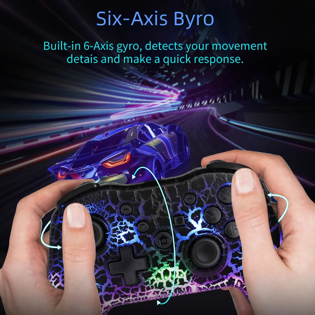 GAMINJA RGB Wireless Gamepad CRACK PROCESS For Nintendo Switch TV Box PS3 Joystick Controller Six axis gyroscope Dual Vibration