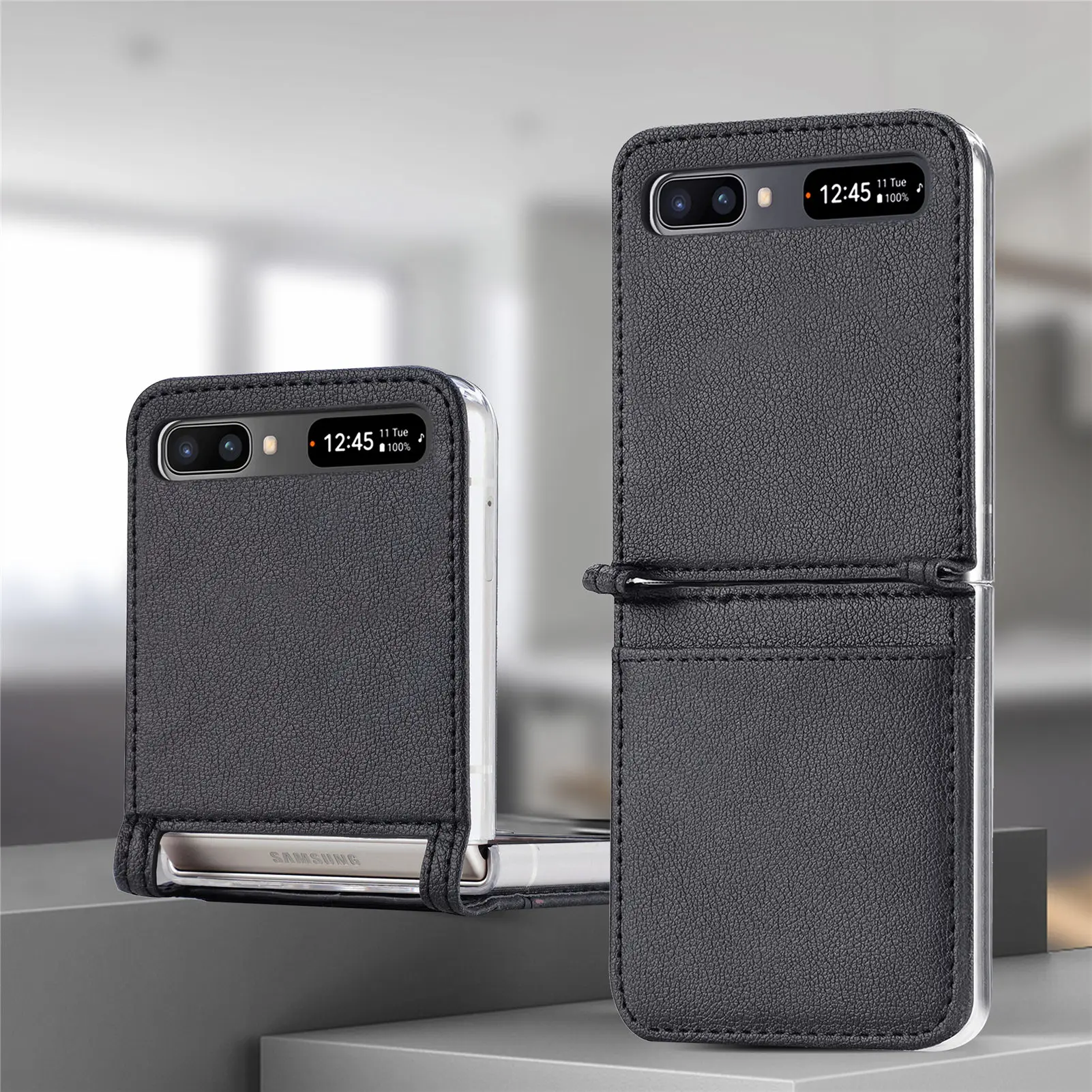 Wallet Function Case for Samsung Galaxy Z Flip2 5G Flip 2 Card Slot Leather Accessories for Samsung Z Flip 2