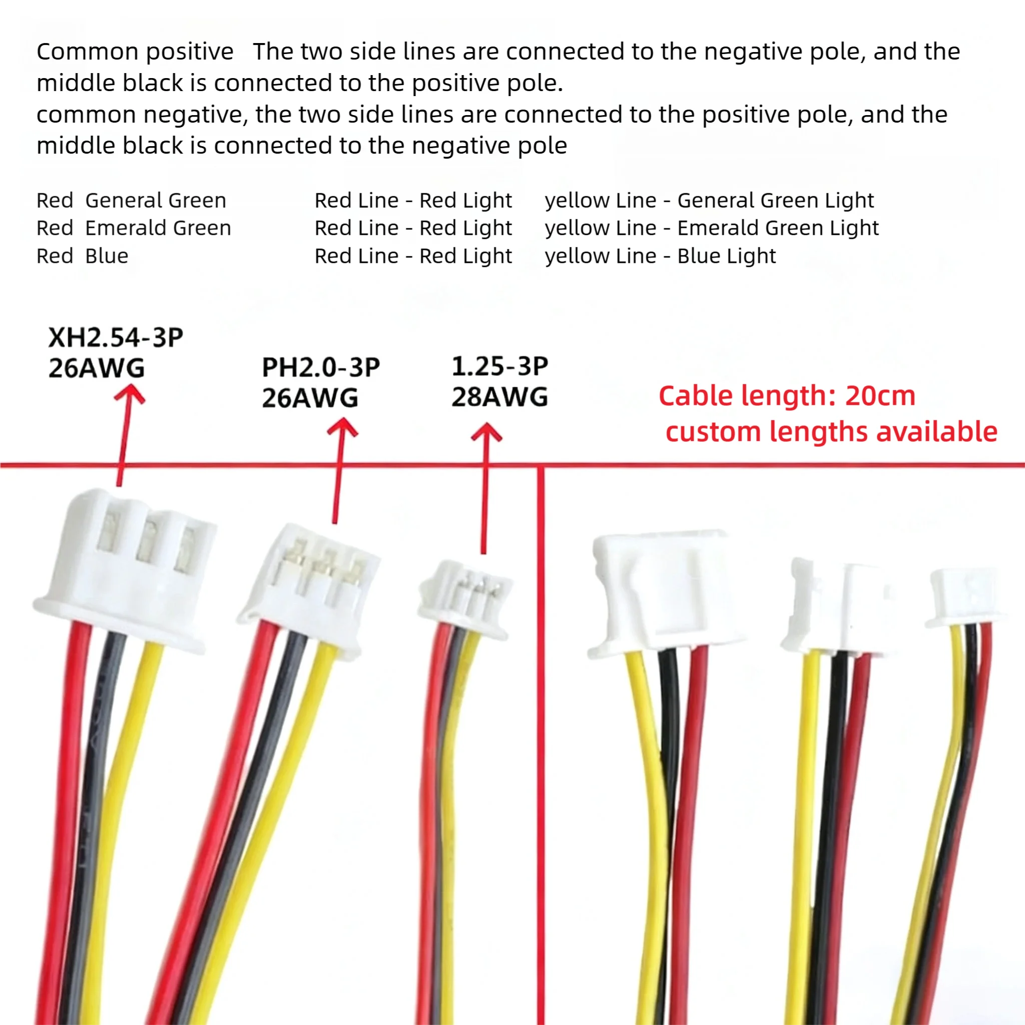 F3/5/8/10MM Dual-Color LED Lamp Beads 3-Pin Indicator Light,3V-220V With Plug, With Wire, Red Green, Red Blue Dual-Color