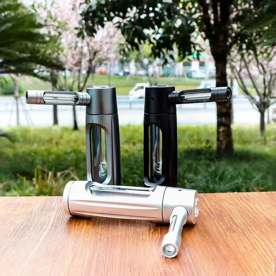 Portable Aluminium Alloy Water Smoking Pipe with Glass Bowls Tobacco Pipes Hookah Shisha Pipa Smoke Accessories view 2