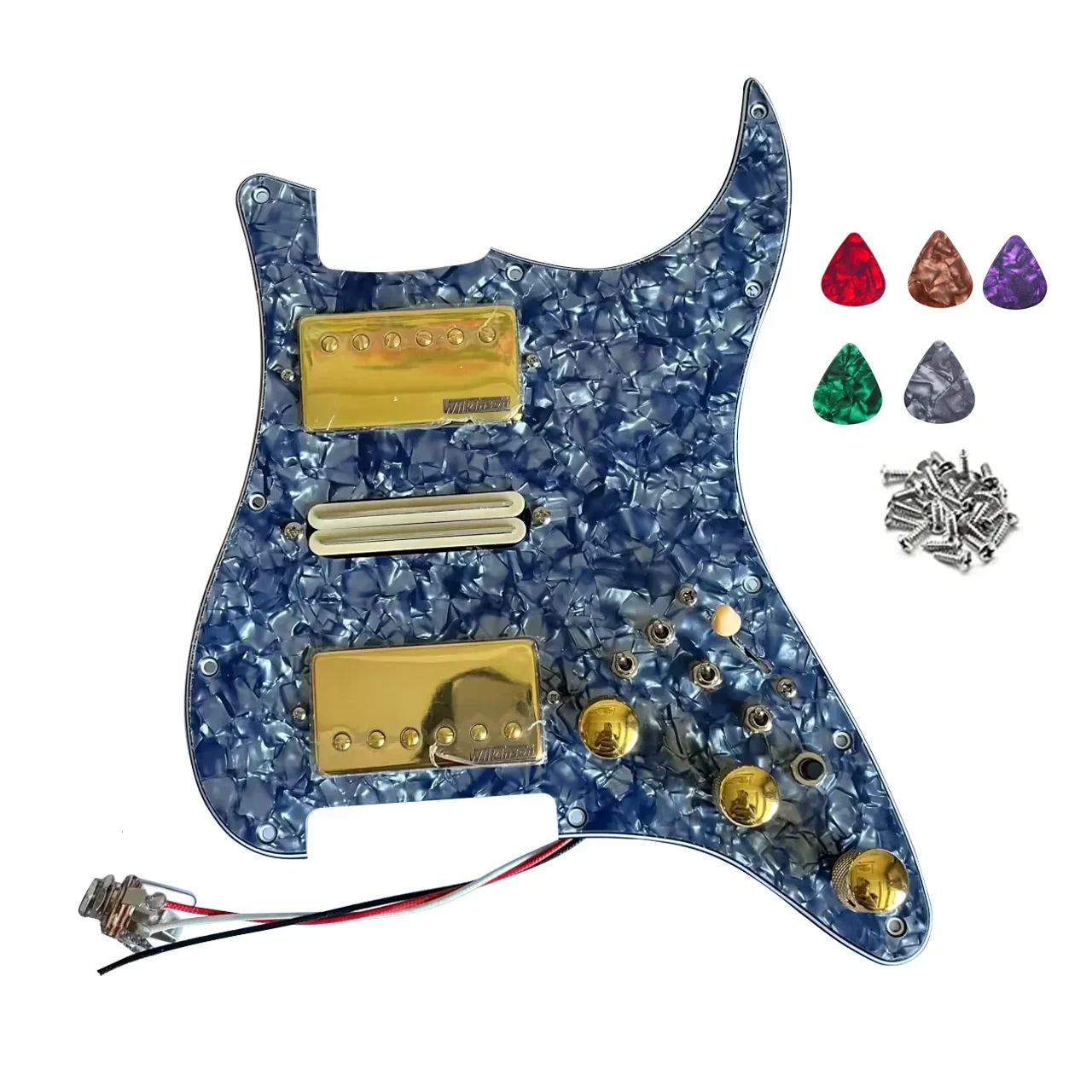 Classic  HSH Prewired Pickguard Alnico 5 Pickup Coil Split  Multifunction 7-way Switch Guitar Parts