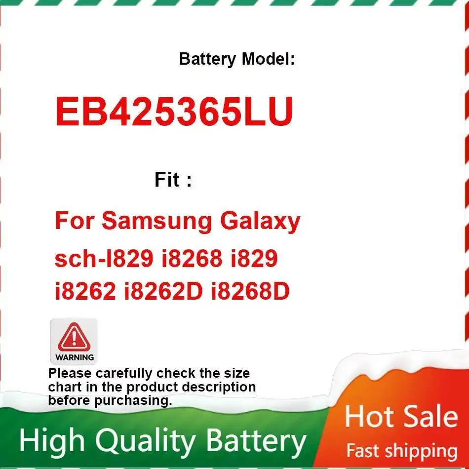 

Hardwearing EB425365LU 1700Mah Mobile Phone Battery For Samsung Galaxy Sch-I829 I8268 I829 I8262 I8262d I8268d