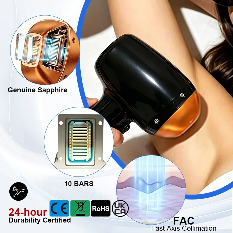 Professional Ice Point Diode Laser Hair Removal Machine 5 Wavelength FAC Fast Collimation Permanent Hair Remover Salon Home Use