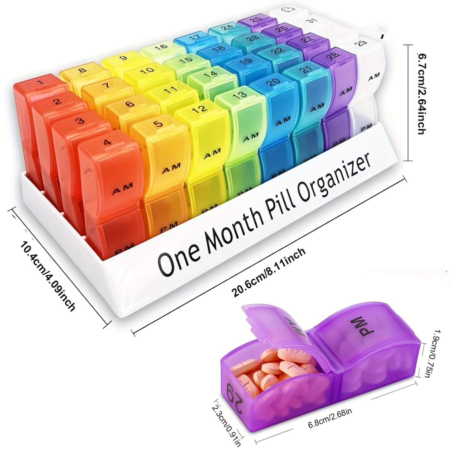 32 Grid PP Plastic Medicine Box, Large Capacity Split  Box, Color Medicine Box