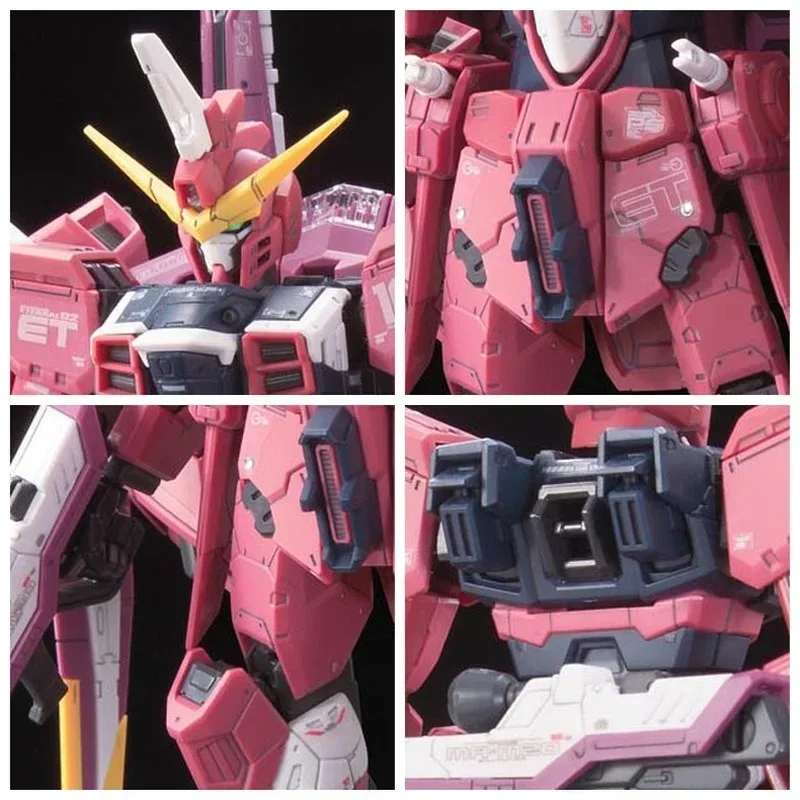 Bandai-figura de acción de Gundam RG 1/144, figura de acción de la justicia, modelo de juguete, adornos de colección, regalos, Original, en Stock