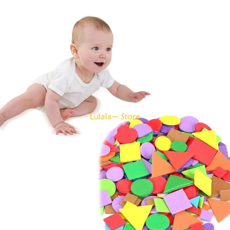 

Y4QA DIY 150PCS/Bag Color Patch Geometric Pattern Sponge Self-adhesive Foam Sticker
