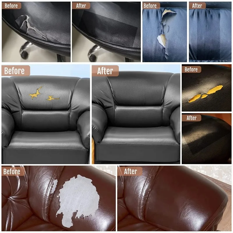 Strong Viscosity Artificial Litchi PU Leather Repair Patch for Sofa Car Seat Self-adhesive Leather Stickers Decals Fix Renovate