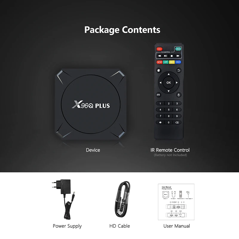 2023 Smart TV Set-Top Box X96Q Plus Android TV Box 11.0 4/64GB AllWinner 4K TV Box X96Q Mediaspeler