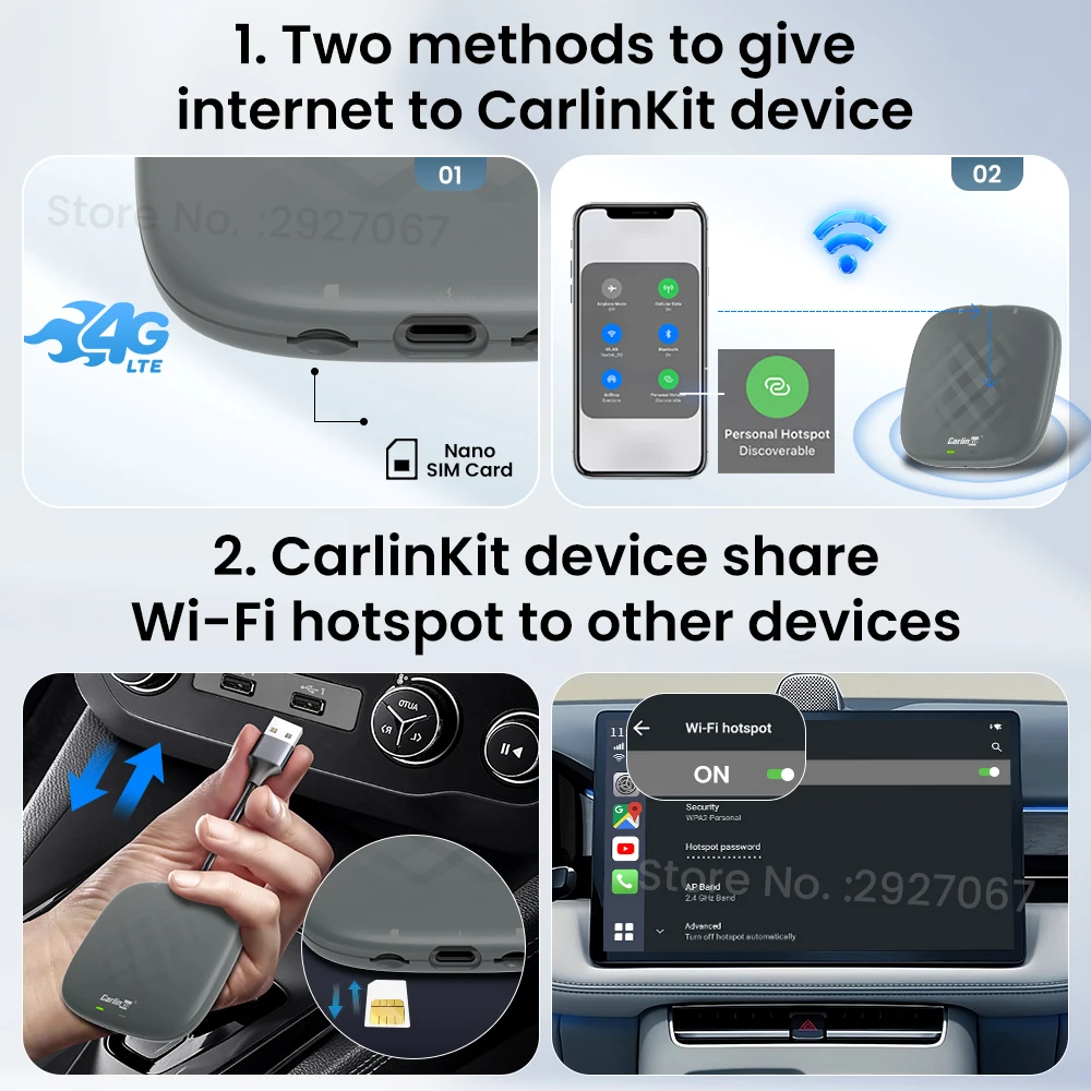 CarlinKit CarPlay Ai Box Android 13 SM6115 8 cores Wireless Car Play Android Auto Multimedia Streaming Smart TV Box for Netflix