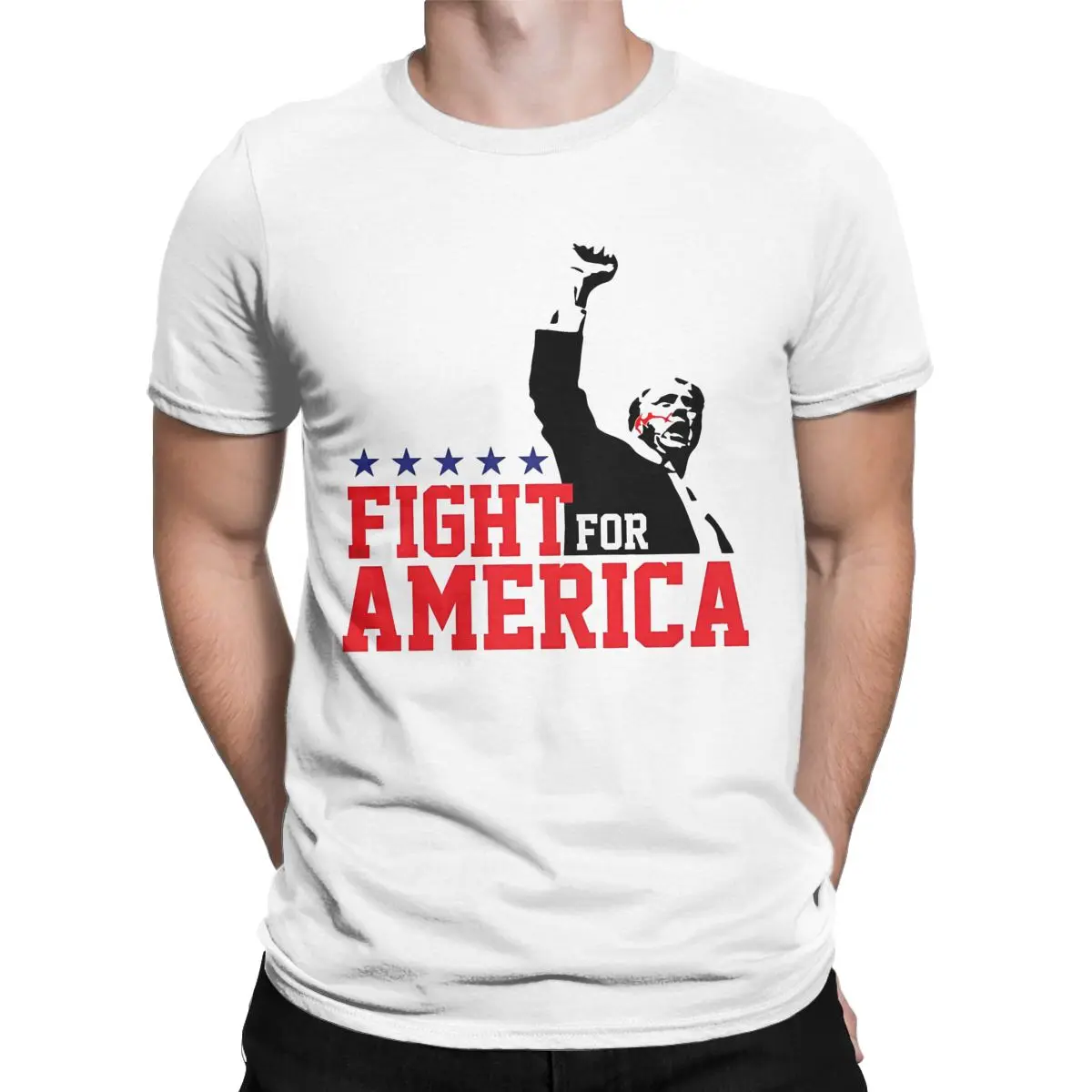 Men's Trump Fight 2024 Trump Shooting T Shirt Trump Assasination 2024 Cotton Clothes Funny Short Sleeve O Neck Tees Printed