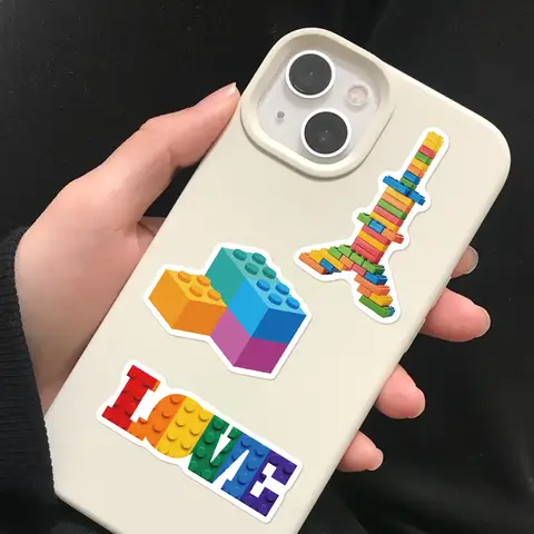 10/30/50Pcs Cartoon colored Building blocks graffiti stickers For Suitcase Skateboard Laptop Luggage Phone Styling DIY Decal 8 best sales lego stickers - №5