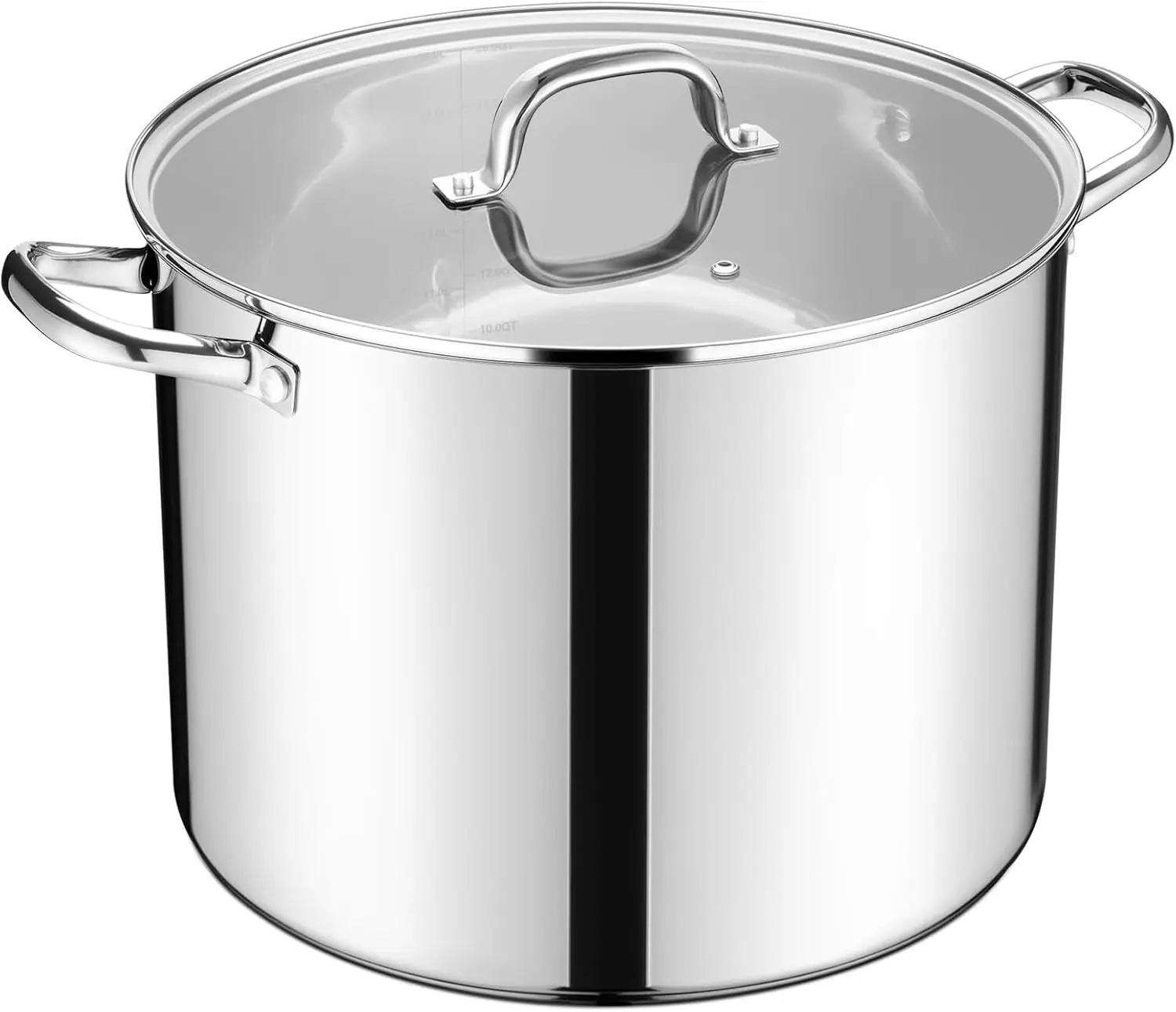 

20 Qt Stainless Steel Stock Pot with Lid, Tri-Ply Bottom for Induction Cooking, Dishwasher Safe