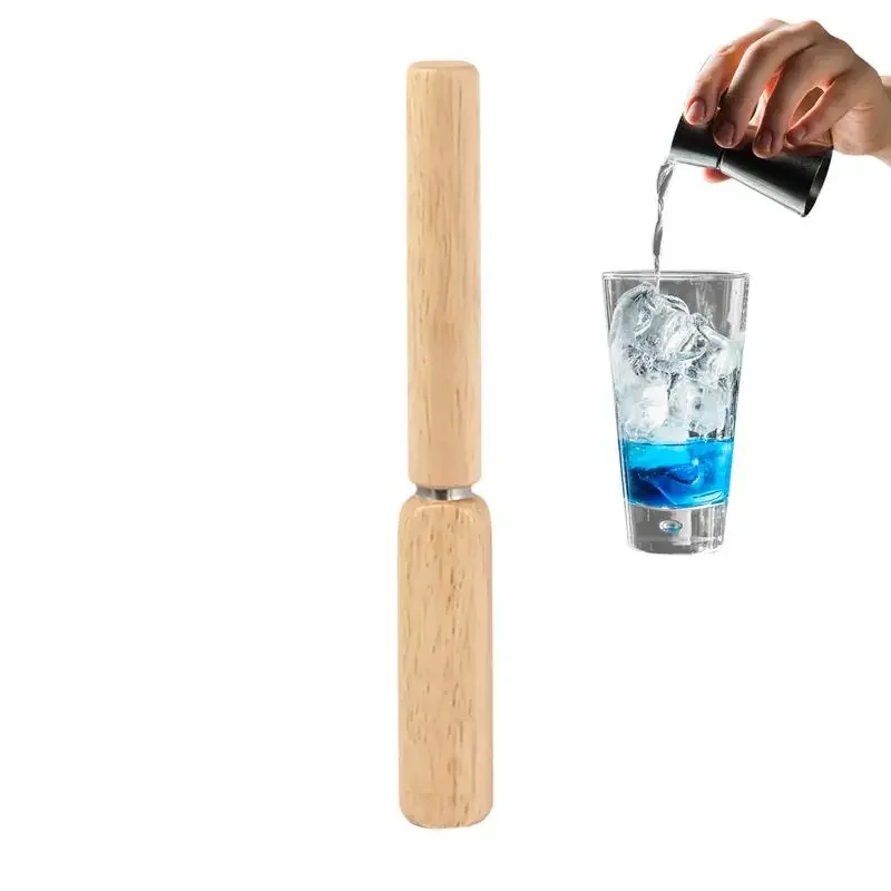 1 Uds. Cincel de hielo de madera maciza de acero inoxidable, máquina de hielo manual para el hogar, Bar, cóctel, herramienta para bebidas, cincel, rompedor de Hockey, juego de vino