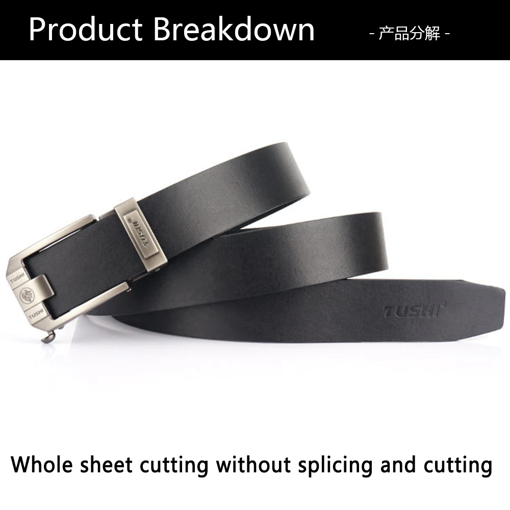 XUHU Men Leather Belt Metal Automatic Buckle Brand High Quality Luxury Belts for Men Famous Work Business Black Cowskin Strap