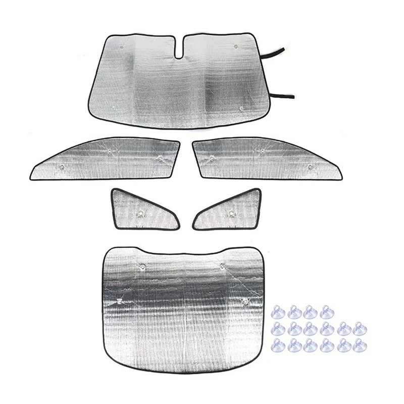 For Ford Mustang 2015-2023 Car Windshield Sunshade Sun Shade Heat Shield Window Sun Visor Mat Accessories 6PCS