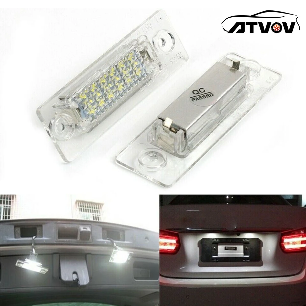 ATVOV 2pcs LED Number License Plate Light 3B5998026 For VW Passat B5.5 B6 Caddy MK3 Golf Transporter Skoda T5 T6 Touran Jetta