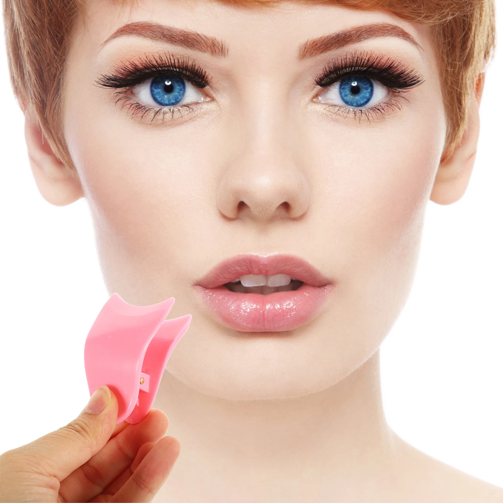 

4pcs Pink False Lash Applicator Eyelash Tweezers Tools Easy Application Durable Material Portable Makeup Accessories