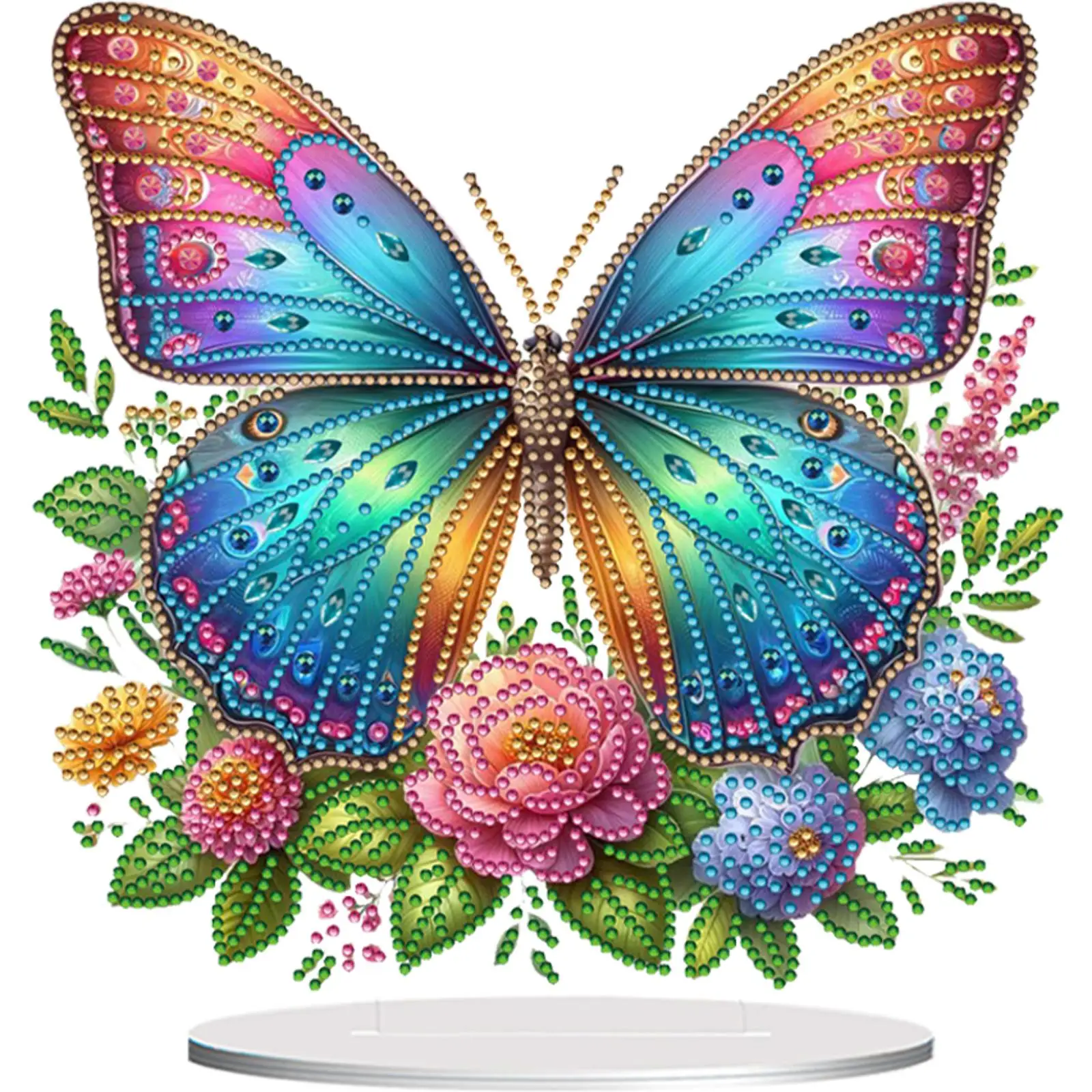 

2D Flat DIY Double-Sided 5D DIY Diamond Art Tabletop Decorations Diamond Painting Desktop Decors for Home Office Desktop Decor