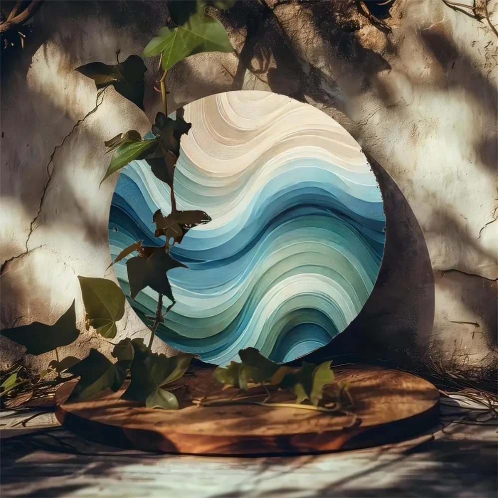 

Abstract Blue & Teal Fluid Design - Durable Iron for Indoor/Outdoor Home Decor - ForGarage Entrance - Gift for Art Lovers