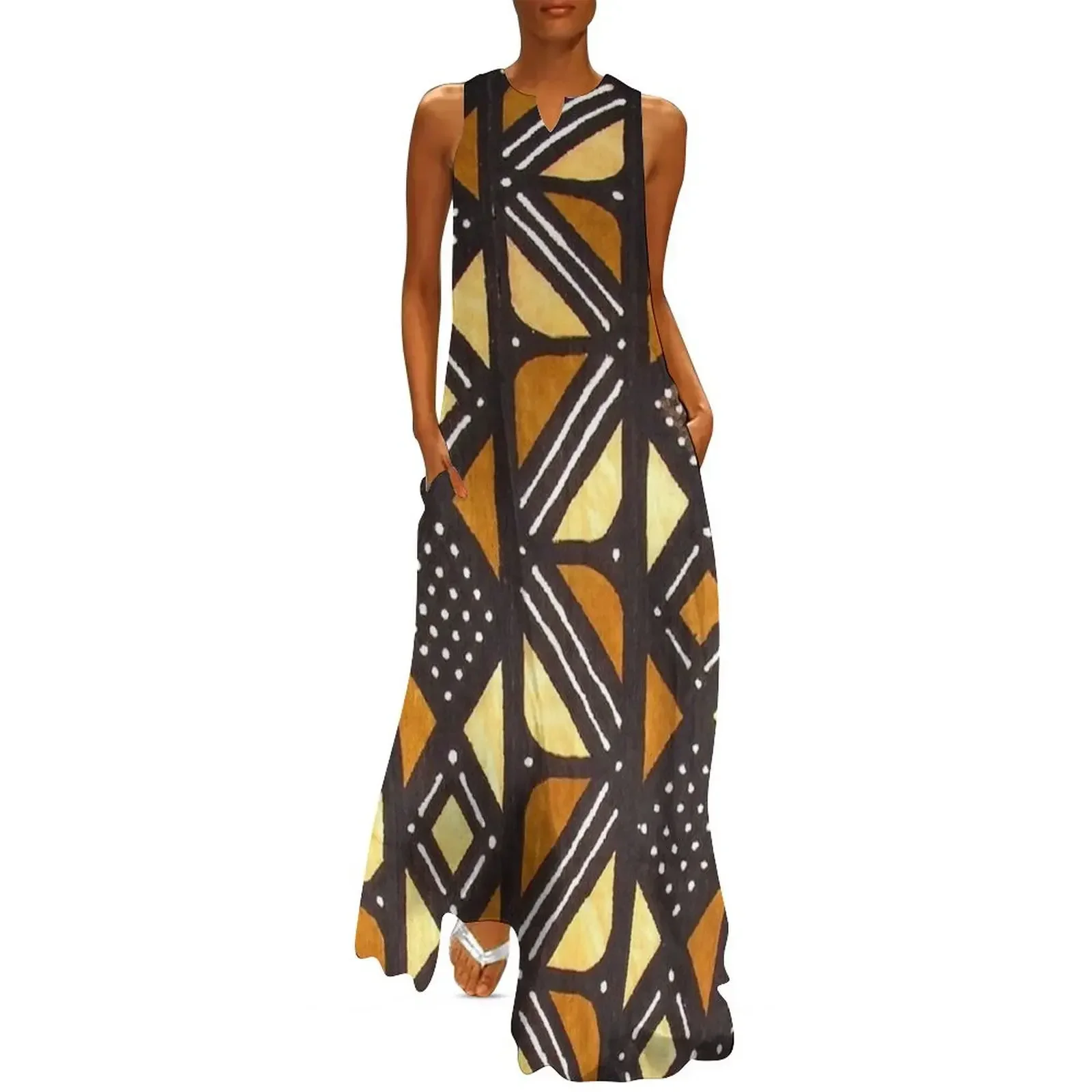 

Bogolan Africa design Long Dress women's fashion dresses Dance dresses long sleeve dresses party woman Dress